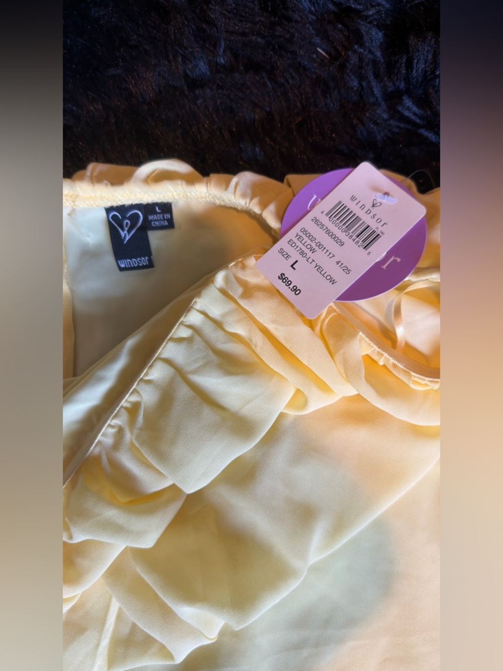 NWT Elegant Strapless Tiered Maxi Dress - Yellow (Size L) - Picture 4 of 8
